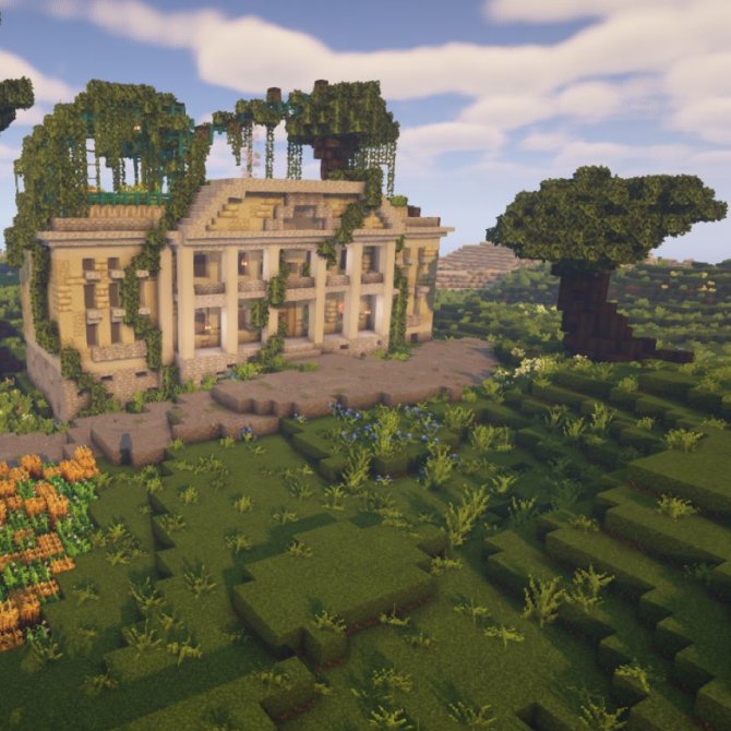 Solarpunk House Minecraft Build